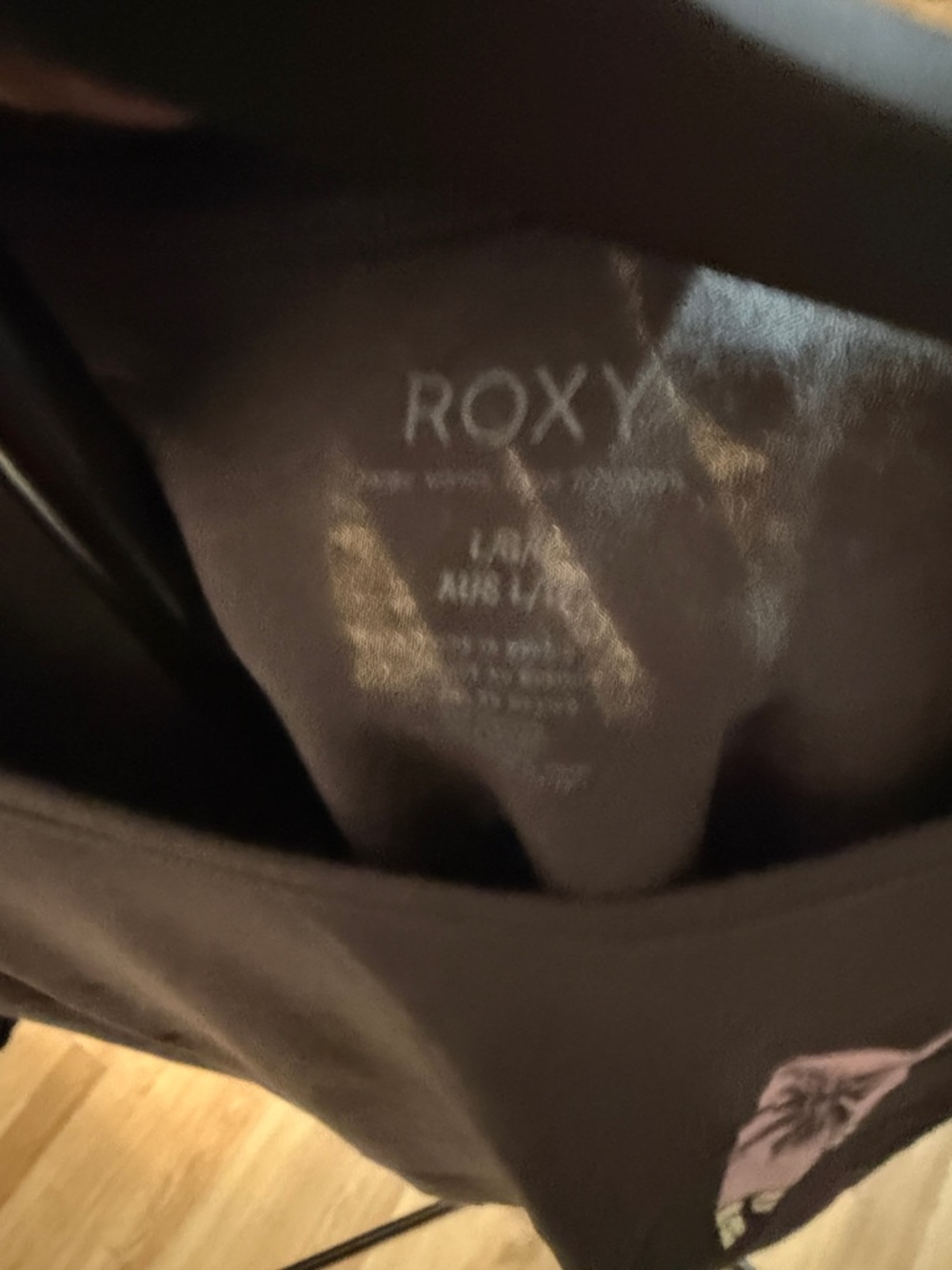 Roxy NWT Polaroid BFC Graphic T-Shirt Anthracite Grey Palm Tree Size Large - Picture 4 of 4